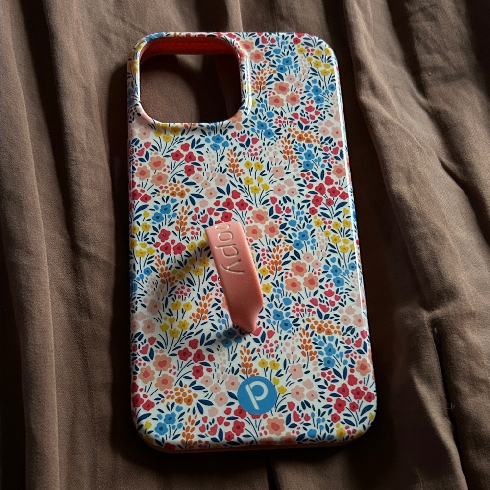 Loopy Case Colorful Floral Phone Case with Pink Loop